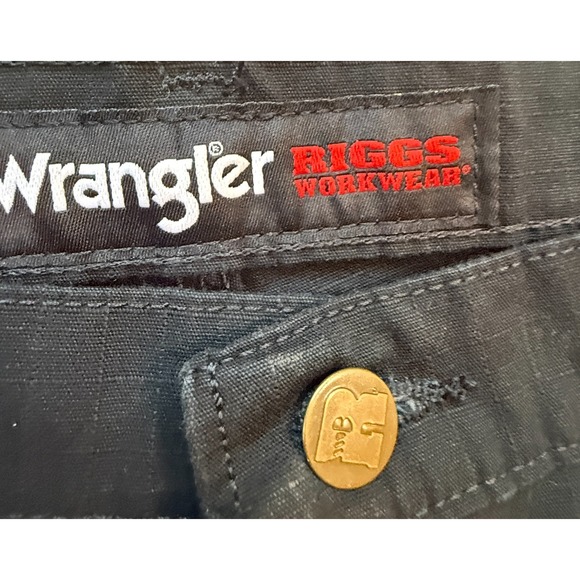 Wrangler RIGGS Workwear 38x36 Black Cargo Work Pants Cotton - Picture 3 of 7